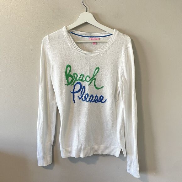 Lilly Pulitzer Beach Please Lightweight Knit Sweater Sz M Vacation Resort Cotton - Picture 2 of 6